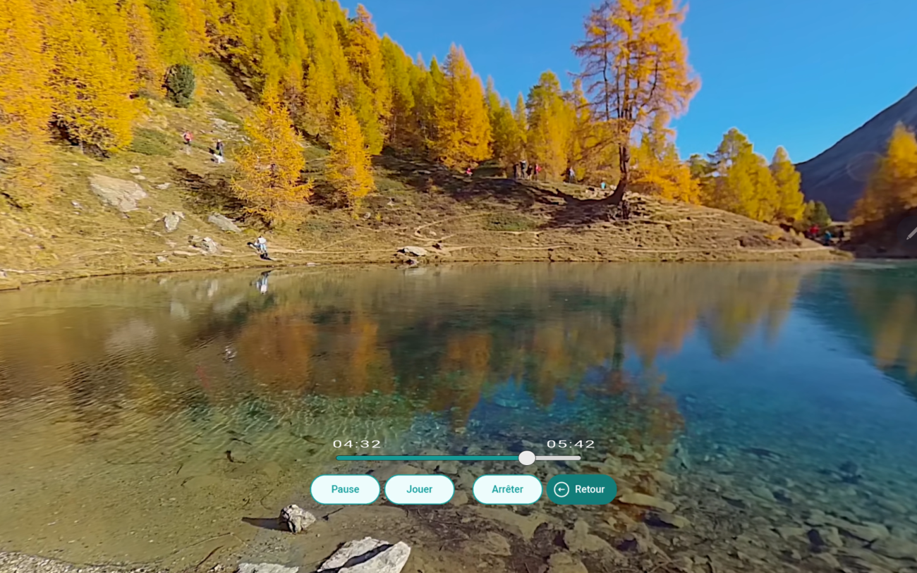 E-xauce vidéo 4k 360° Patrimoine Suisse Ferplècle et Le lac Bleu 