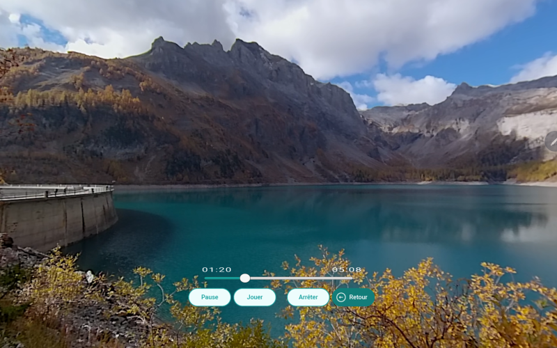 E-xauce vidéo 4k 360° Patrimoine Suisse Lac Tseuzier 
